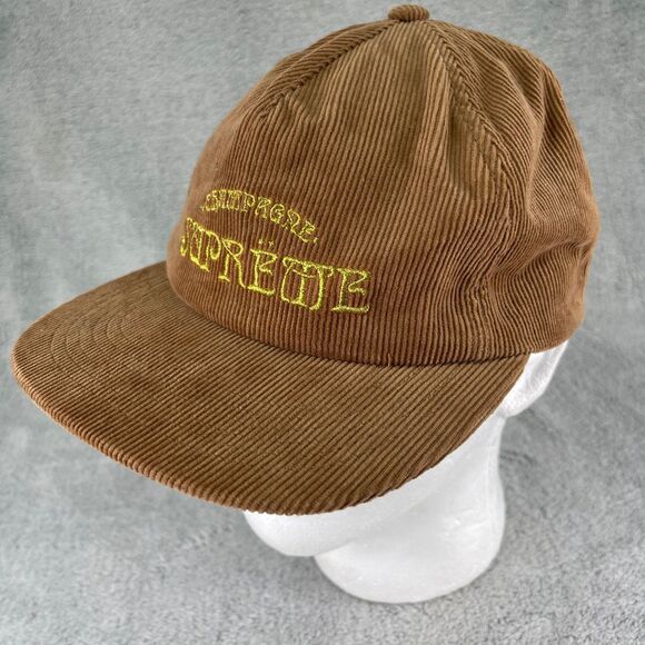 Supreme Champagne Corduroy Hat Snapback Cap Brown Streetwear - Picture 4 of 10